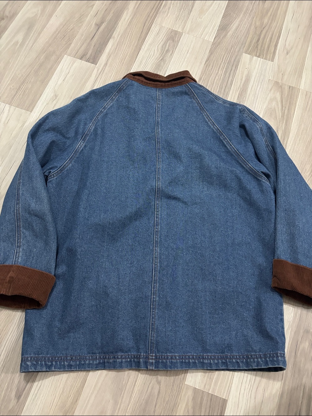 Vintage Chore Coat Womens Denim Corduroy Cuff Collar Utility Rugged Homestead M - Picture 8 of 10